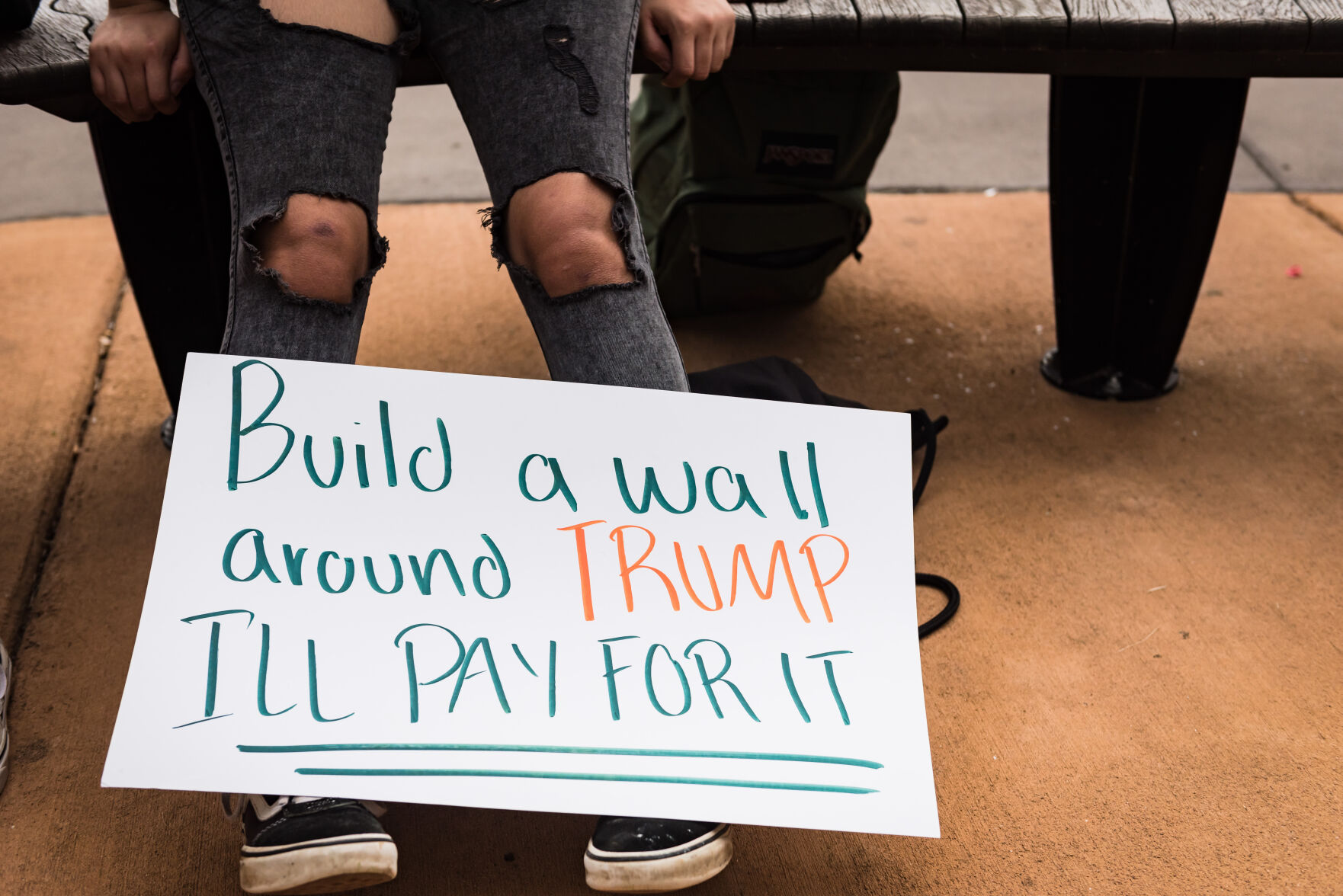 Building WSNC Protest Against Trump Rally